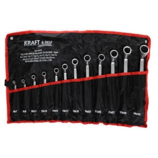 Kraft&Dele KD10939 Dvojstranné očkové ploché kľúče sada 12ks 6-32mm puzdro