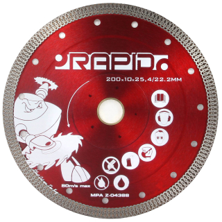 Marpol M08709  Diamantový rezný kotúč 200x10x25,4/22,2 na obklady RAPID