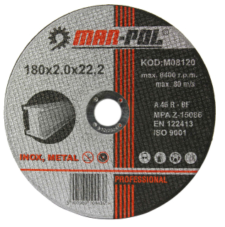 Mar-Pol M08120 Rezný kotúč na oceľ nerez 180mm