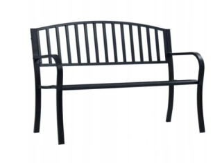 Kovová záhradná lavička, lavica 125x53x82 cm
