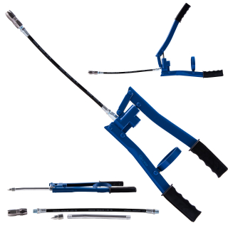 GEKO G02908 Obojručná mazacia pištoľ na kartuše mazací lis 413bar