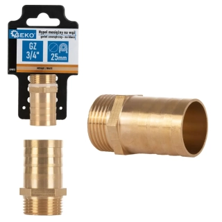 Geko G70172 Mosadzná vsuvka na 25mm hadicu - vonkajší závit 3/4"
