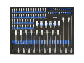 GEKO G10833B Nástrčné kľúče Torx a bity sada 102ks CRV penová vložka