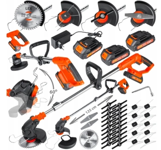 LEX LXCGT2B-21V Akumulátorový krovinorez, vyžínač kotúč nož struna 21V 2Ah