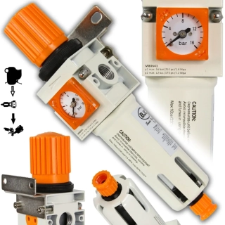 MAR-POL M80641 Vzduchový filter vzduchu regulátor 1/4" 15 bar BJC