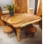 Jedálenský pracovný stôl z amerického orecha a gáfrového dreva 100x80cm