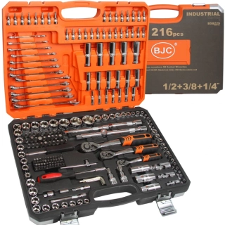BJC B58229 Gola sada 216 dielna nástrčné kľúče račňa bity 1/2" 3/8" 1/4"