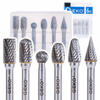 GEKO G37498 Frézy Sada fréz na kov 6 mm 6ks.