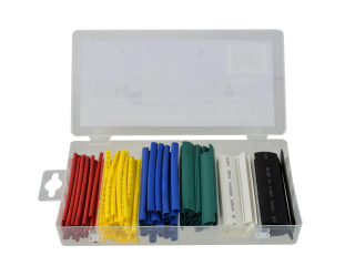 GEKO G02813 Zmršťovacie bužírky pásky na káble konektory 128 ks Sada