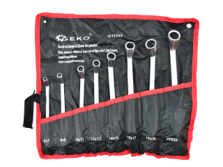 GEKO G11542 SADA KĽÚČOV 6-22mm OČKOPLOCHÉ KĽÚČE s račňou 8ks