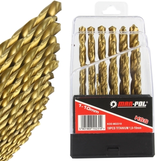 GEKO G38234 VRTÁKY na kov titanové 1.0-10mm sada 19ks