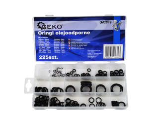GEKO G02819 Gumové olejuodolné o-krúžky sada tesniace krúžky 225ks