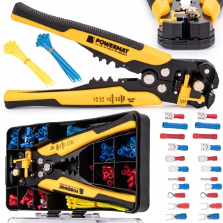 POWERMAT PM-SI-260SU Odizolovacie kliešte sťahovák na izoláciu sada 260ks káblové konektory