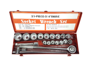 Mar-Pol M58250 Nástrčné hlavice kľúče 21 ks 3/4 "19-50mm 6-hranný