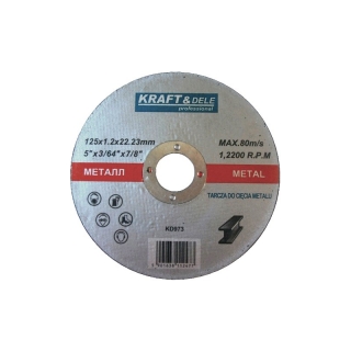 Kraft&Dele KD973 125mm Rezný kotúč na kov 125mm x 1,2mm x 22,23mm 25ks