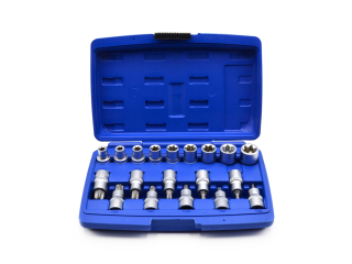 GEKO G13565 Sada nástrčných hlavíc kľúčov bitov TORX 1/2" 19 ks bity kľúča