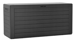 Prosperplast Balkónový záhradný úložný box skriňa Woodebox antracit 280L 116x44x55cm