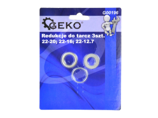 GEKO G00196 Redukcie na kotúč 3 kusy (22-20mm; 22-16mm; 22-12,7mm)