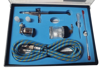 MAGMA TG-134K Airbrush striekacia pištoľ sada na maľovanie nanášanie farby 0,2 0,3 0,5mm + hadica 1,8m