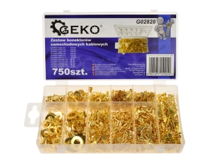 GEKO G02828 Sada káblových konektorov 750ks konektory očká dutinky neizolované