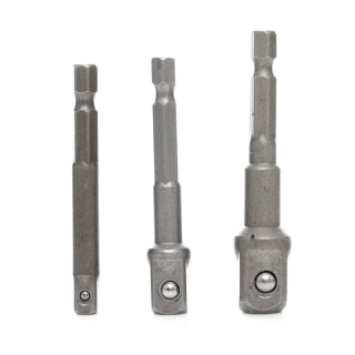 GEKO G15010 Redukcia adaptér HEX na nástrčné kľúče pre vŕtačku skrutkovač 3ks 1/2" 3/8" 1/4"