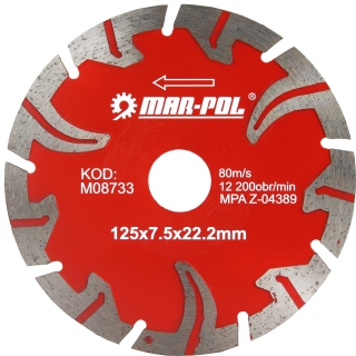 MAR-POL M08733 Diamantový kotúč na betón 125x7.5x22,2