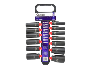Geko G10512 Sada 1/2" dlhých nástrčných kľúčov hlavíc 13 ks