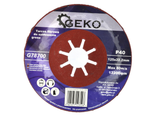 GEKO G78700 Fíbrový brúsny kotúč na keramickú dlažbu a gres 125mm P40 10ks