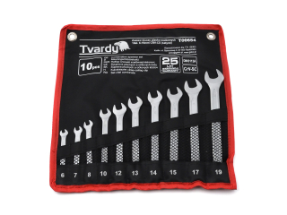 TVARDY T00654 Kľúče očko-ploché 10ks 6-19mm kombinované zo CRV ocele, saténové