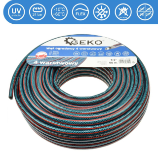 GEKO G73785 Záhradná hadica 1/2" 50m na vodu 4-vrstvová