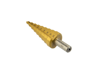 GEKO G38505 Stupňovitý vrták do dreva, plastu, ocele s povlakom HSS 4-20 mm