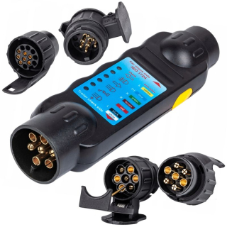 KRAFT&DELE KD10542 Tester zásuviek prívesov s LED signalizáciou + 2 adaptéry 13/7, 7/13
