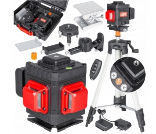 LEX LXNL3DG Laserova vodováha 3D 360° krížový laser meradlo + statív a puzdro