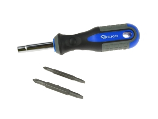 Geko G32010 Skrutkovač s vymeniteľnými bitmi PH1 PH2 krížový 6,3mm 8mm