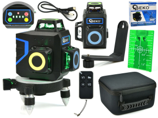GEKO G03308 Laserova vodováha 3D 360° krížový laser meradlo + puzdro