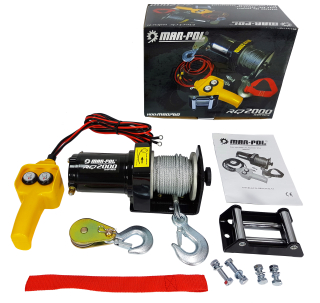 Mar-pol M80760 Elektrický lanový navijak kladkostroj 12V 907kg RQ2000
