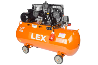 LEX LXC200-3 200l 3,8kW Olejový kompresor 660l/min 3 piesty 400V trojvalcový