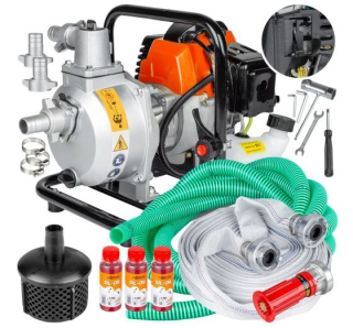 Eurocraft WP10 sada Benzínové motorové čerpadlo na vodu 1" 3,8kW/5,2HP pož.hadica olej sada
