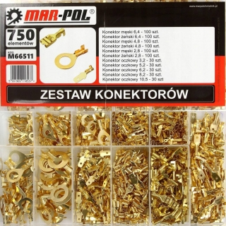 MAR-POL M66511 Sada káblových koncoviek konektorov a očiek 750 kusov