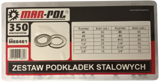 MAR-POL M66461 Sada - oceľové podložky 350 ks