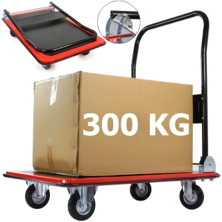 MAR-POL M80083 Plošinový transportný vozík 300kg sklopné madlo
