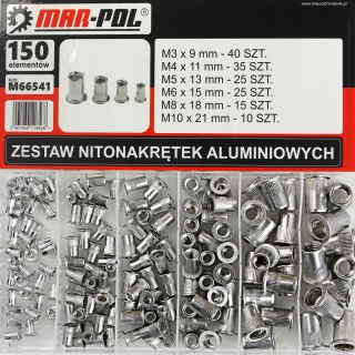 MAR-POL M66541 Hliníkové nitovacie matice 150 kusov