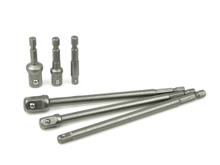 GEKO G10172 Predlžovacie nástavce adaptéry na nástrčné hlavice HEX 1/4" 3/8" 1/2" 6ks