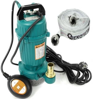Mar-POL M79911 PONORNÉ ČERPADLO na vodu 550W s plavákom QDX1.5-16-0.37 + požiarna hadica 20m 1"