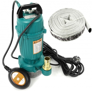 Mar-POL M79911 PONORNÉ ČERPADLO na vodu 550W s plavákom QDX1.5-16-0.37 + požiarna hadica bez spojok 20m 1"