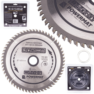 POWERMAT TDD-160x20x60Z Vidiový kotúč na drevo 160x20 60z