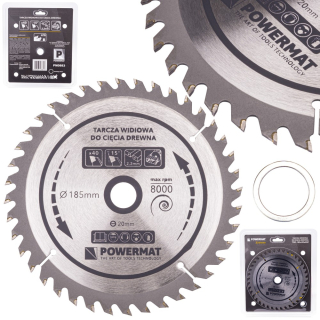POWERMAT TDD-185x20x40Z Vidiový kotúč na drevo 185x20 40z